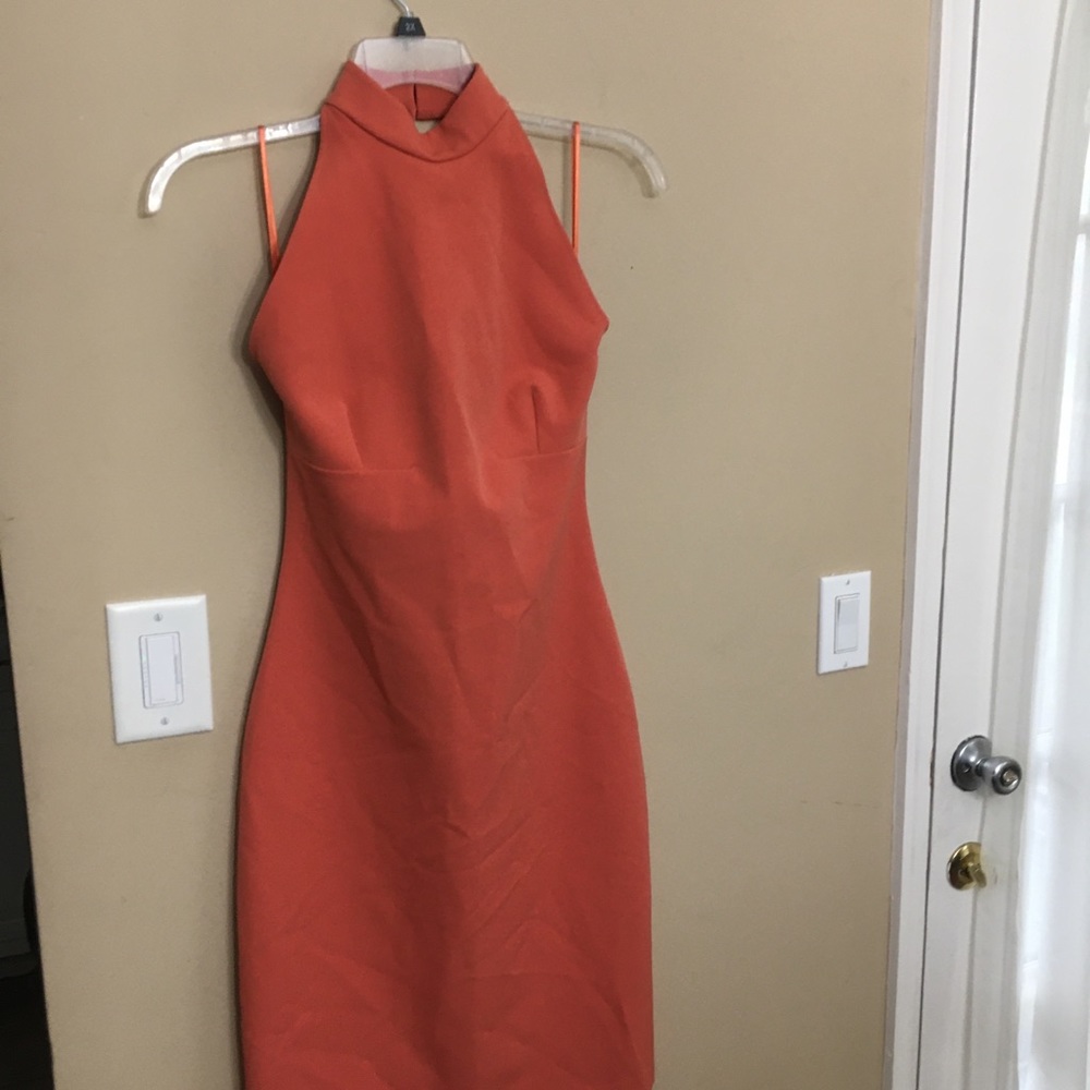 Zara Woman halter neck dress/salmon
